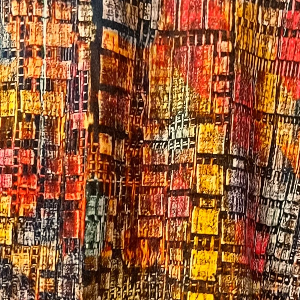 Elegant Multicolor V-Neck Dress - Picture 3 of 6